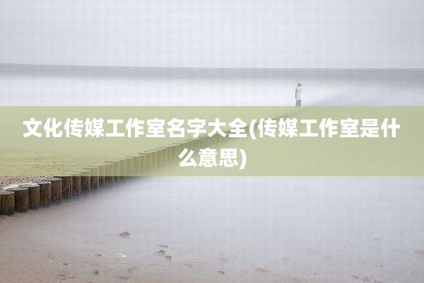 文化传媒工作室名字大全(传媒工作室是什么意思)