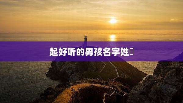 起好听的男孩名字姓嵺