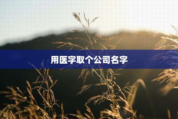 用医字取个公司名字