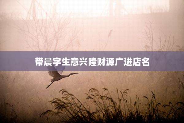 带晨字生意兴隆财源广进店名