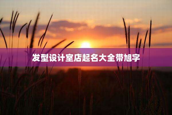 发型设计室店起名大全带旭字