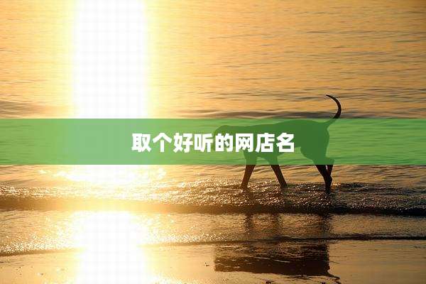 取个好听的网店名