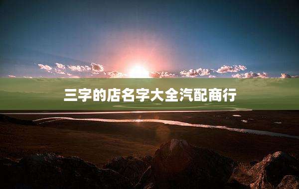 三字的店名字大全汽配商行