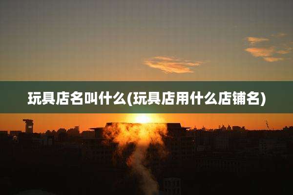 玩具店名叫什么(玩具店用什么店铺名)