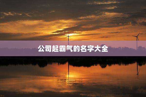 公司起霸气的名字大全