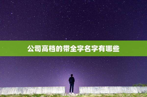 公司高档的带全字名字有哪些