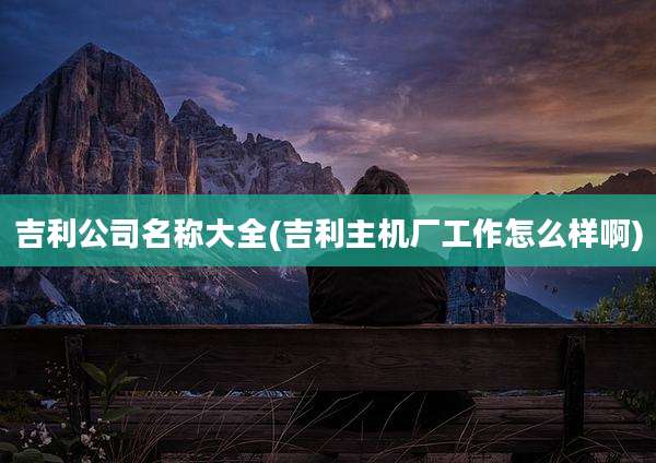 吉利公司名称大全(吉利主机厂工作怎么样啊)