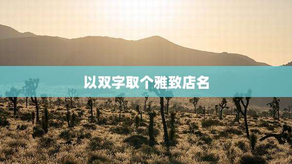以双字取个雅致店名
