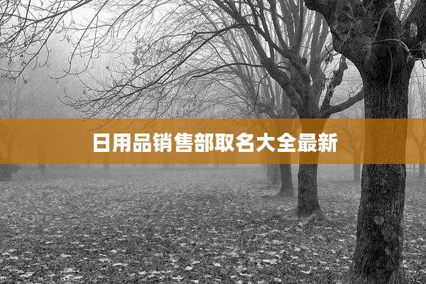 日用品销售部取名大全最新
