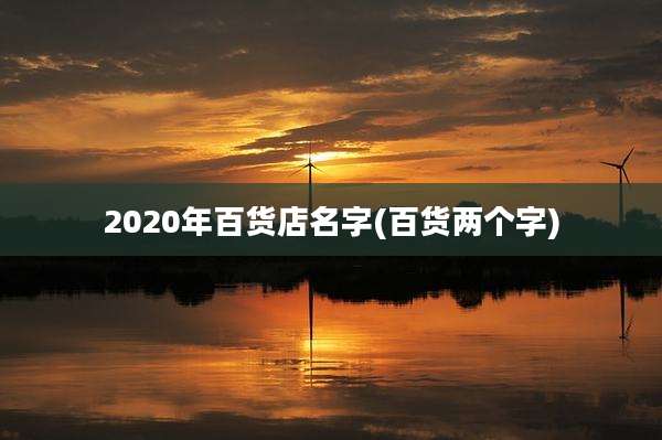 2020年百货店名字(百货两个字)