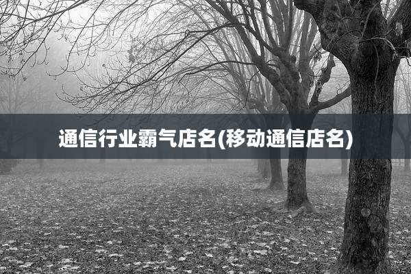 通信行业霸气店名(移动通信店名)