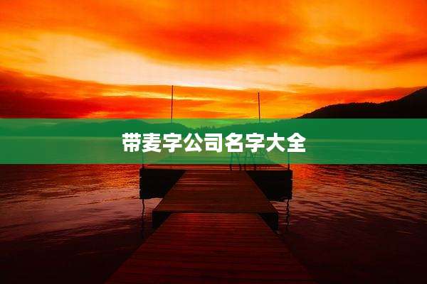带麦字公司名字大全