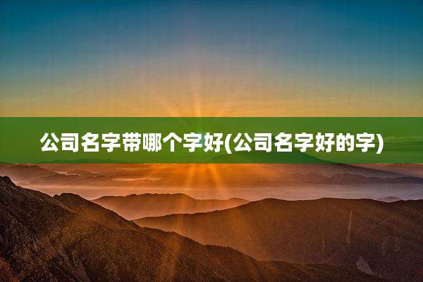 公司名字带哪个字好(公司名字好的字)