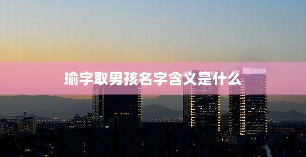 瑜字取男孩名字含义是什么