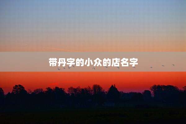 带丹字的小众的店名字