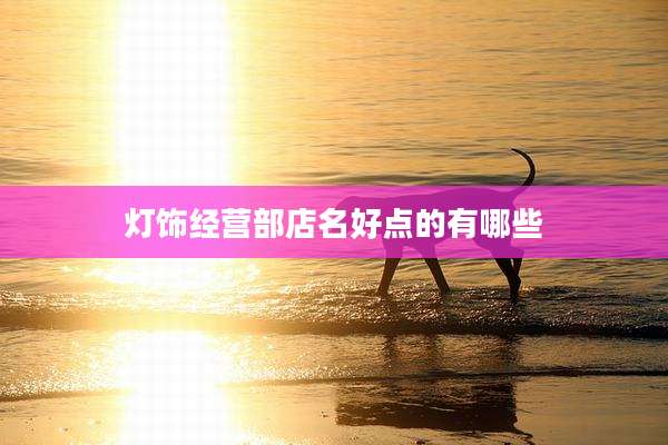 灯饰经营部店名好点的有哪些