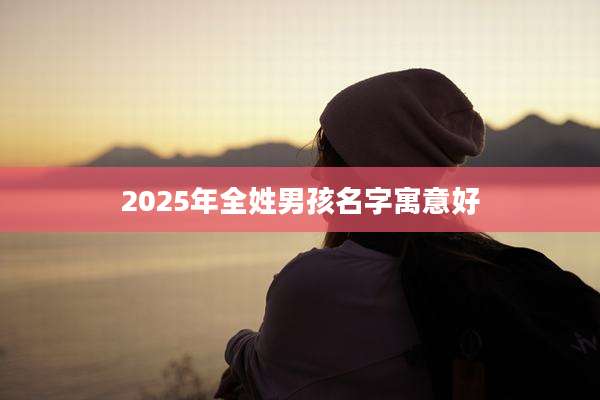 2025年全姓男孩名字寓意好