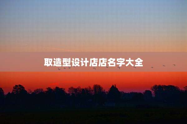 取造型设计店店名字大全