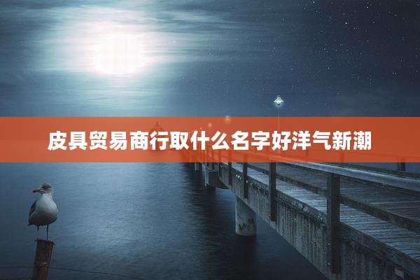 皮具贸易商行取什么名字好洋气新潮