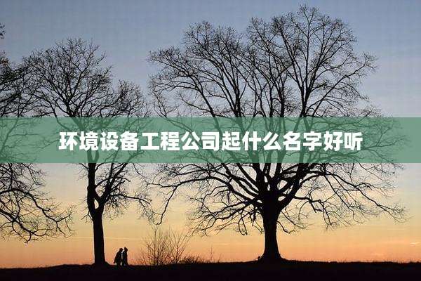 环境设备工程公司起什么名字好听