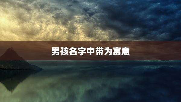 男孩名字中带为寓意