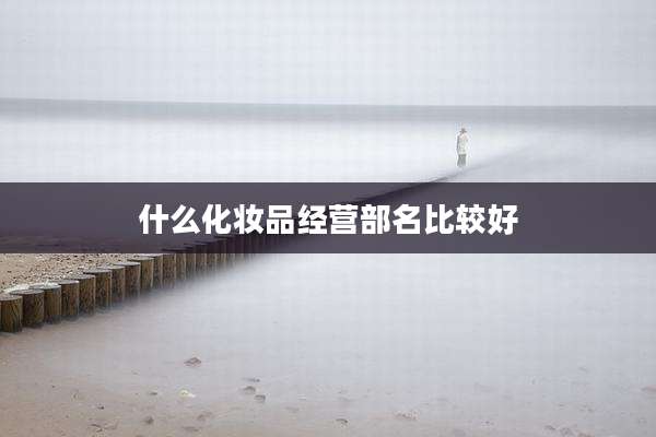 什么化妆品经营部名比较好