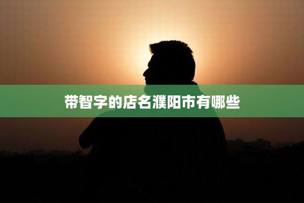 带智字的店名濮阳市有哪些