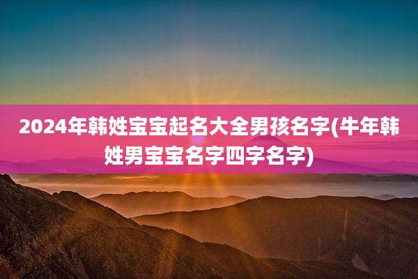 2024年韩姓宝宝起名大全男孩名字(牛年韩姓男宝宝名字四字名字)