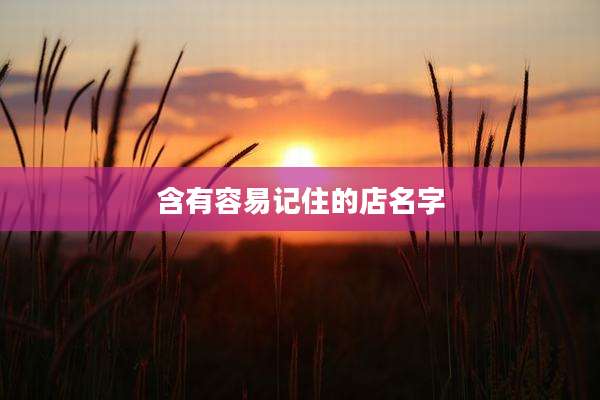 含有容易记住的店名字
