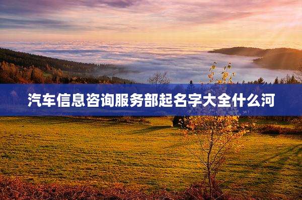 汽车信息咨询服务部起名字大全什么河