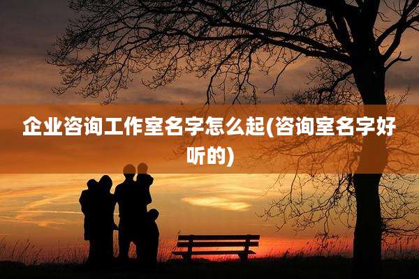 企业咨询工作室名字怎么起(咨询室名字好听的)