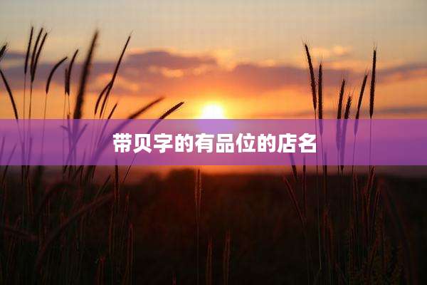 带贝字的有品位的店名