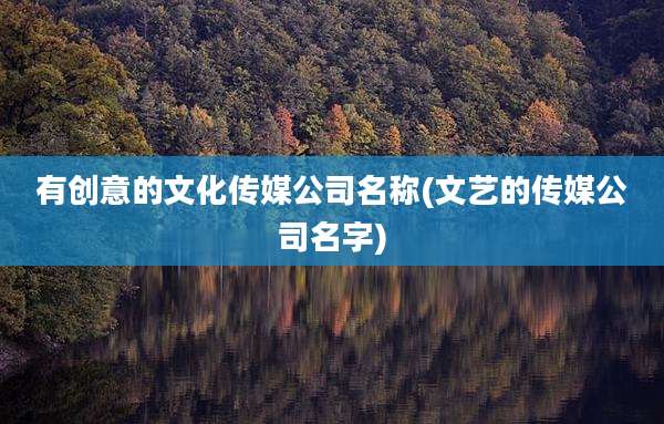 有创意的文化传媒公司名称(文艺的传媒公司名字)