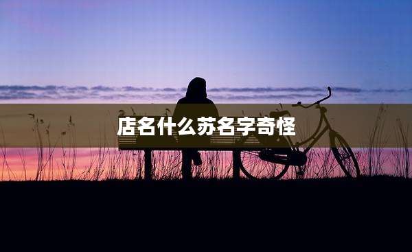 店名什么苏名字奇怪
