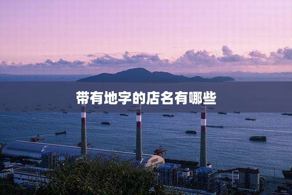 带有地字的店名有哪些