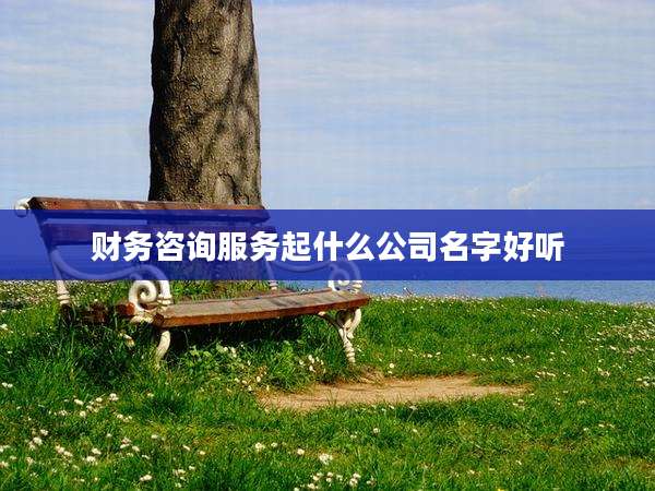 财务咨询服务起什么公司名字好听