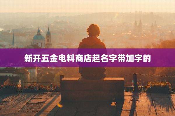 新开五金电料商店起名字带加字的