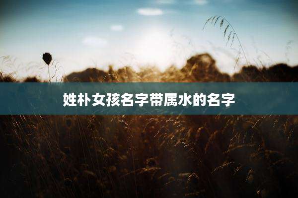 姓朴女孩名字带属水的名字