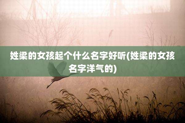 姓梁的女孩起个什么名字好听(姓梁的女孩名字洋气的)