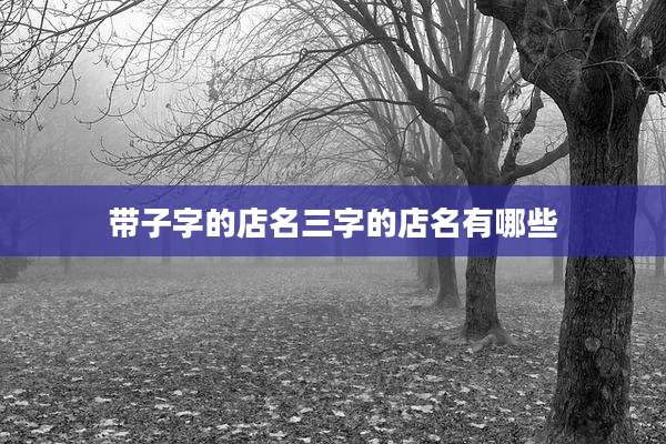 带子字的店名三字的店名有哪些