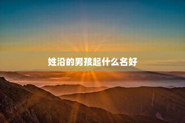 姓沿的男孩起什么名好