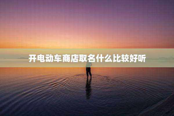 开电动车商店取名什么比较好听