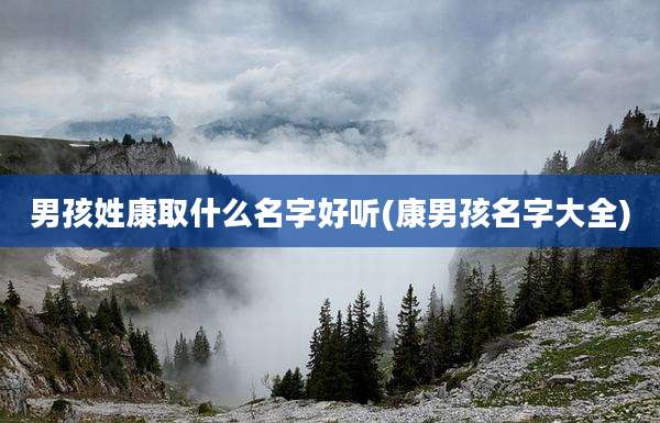 男孩姓康取什么名字好听(康男孩名字大全)