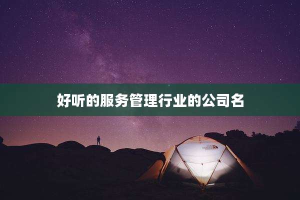 好听的服务管理行业的公司名