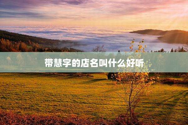 带慧字的店名叫什么好听