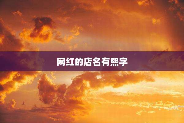 网红的店名有熙字