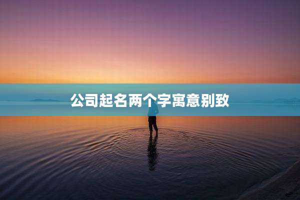公司起名两个字寓意别致