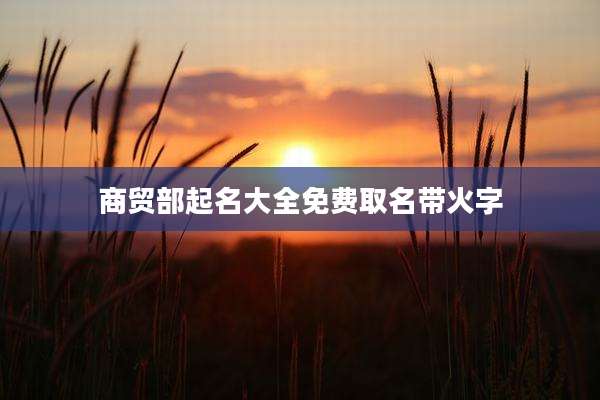 商贸部起名大全免费取名带火字