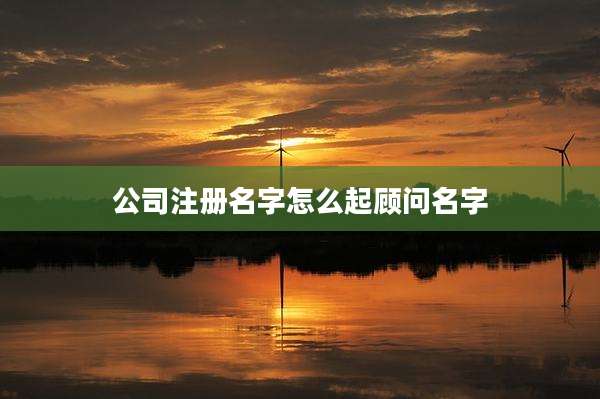 公司注册名字怎么起顾问名字