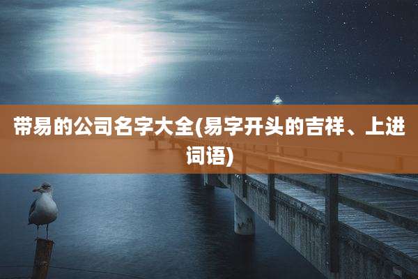 带易的公司名字大全(易字开头的吉祥、上进词语)